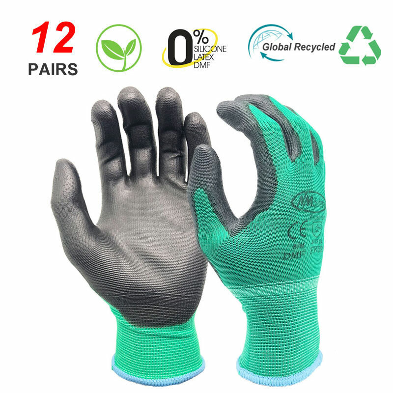 24Pieces/12 Pairs Hot Sell Safety Mechanic Protective Work Gloves Women Garden or Men Security Rubber Glove NMSafety Brand.