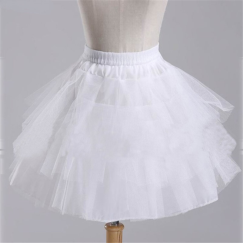 Short Crinoline Petticoat para meninas, branco e preto Underskirt, Acessórios do casamento, Ballet Petticoat, Bridal Underskirt, Brand New, Stock