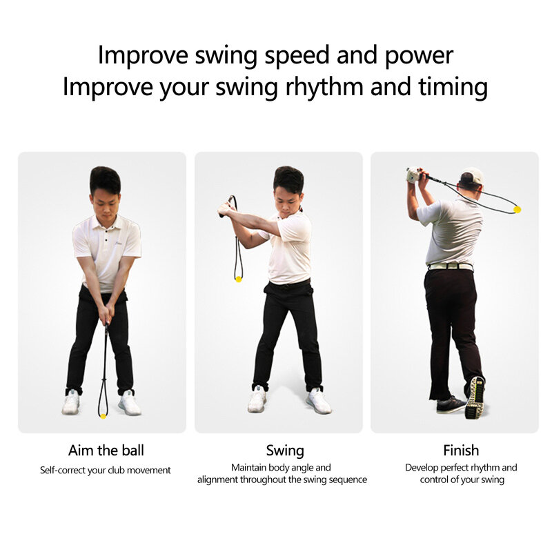 Golf Swing Practice Rope Golf Practice Swing Trainer Adjustable Golf Assistance Exercises Rope Golf Practice Supplies Accessory