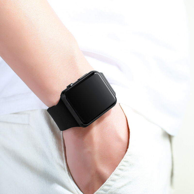 Jam tangan karet silikon LED, arloji gelang olahraga Unisex tahan air Digital baru
