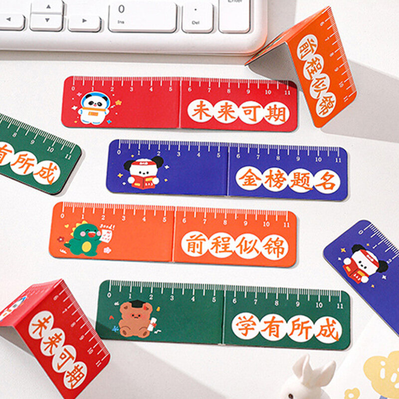 1PC Cartoon Kawaii Christmas Magnet Ruler Foldable Magnetic Bookmarks Cute Creative Page Marker Clip Office Stationery Supplies