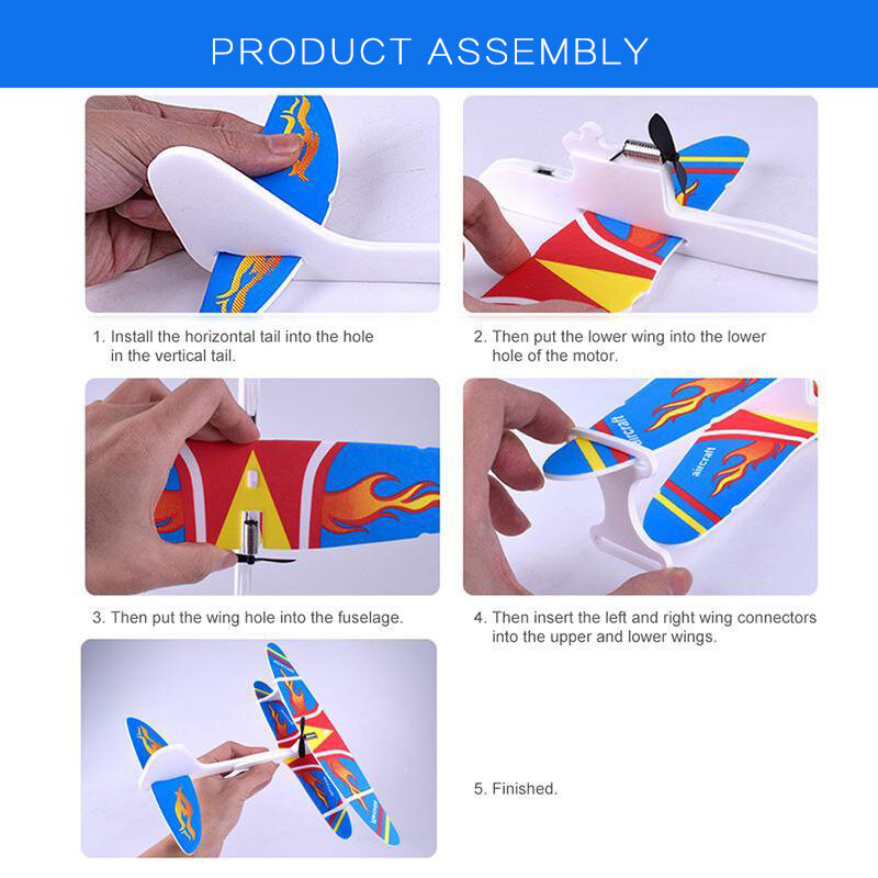 Large Foam Aircraft Toy Hand Throwing Flying Airplane Flight Glider DIY Model Toy For Kids Adult Outdoor Plane Model Toys