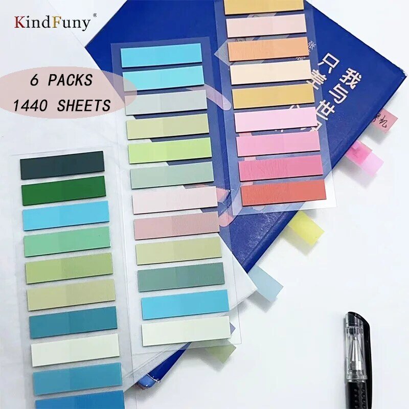 KindFuny 240pcs Index Stationery Colored Book Tabs Sticky Notes Page Flags Index Tabs Annotation Tabs Label Stickers