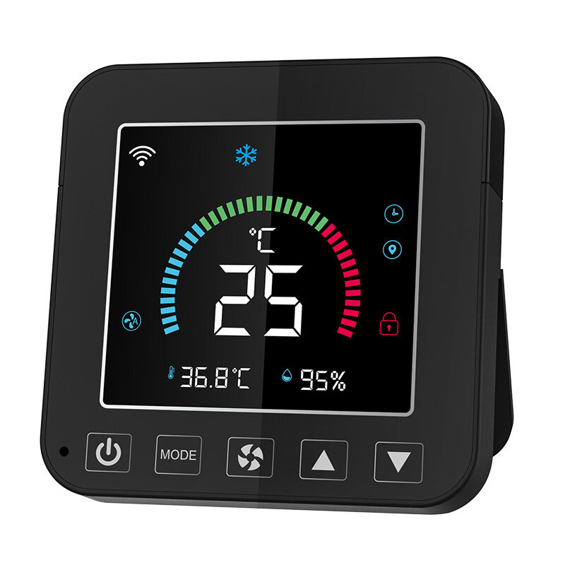 TuyaWiFi pengontrol temperatur inframerah, alat kontrol temperatur layar tampilan temperatur cerdas dan kelembaban layar warna