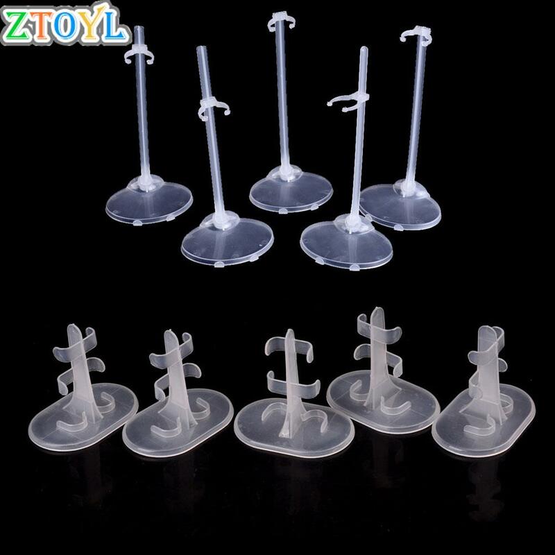 5 Pcs High Quality Toy Model Accessories For girl DollKids Gifts Translucence Doll Stands Figure Display Holder