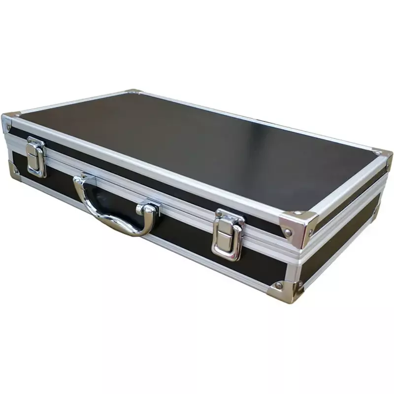 Kotak peralatan portabel genggam aluminium, casing penyimpan peralatan tahan benturan dengan lapisan spons 30x17x8cm