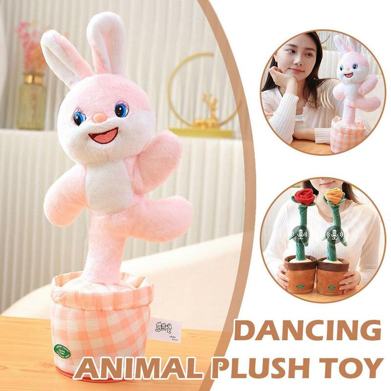 Tańczący królik powtórz gadająca zabawka pluszowa elektroniczna wczesna interaktywna może edukacja pluszowe zabawki rekordowe Bled śpiewaj prezent Fu Q4v7