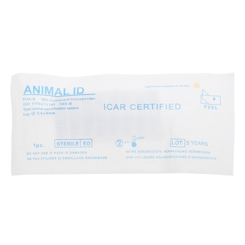 Kit de implante de Microchip U75A ISO11784/785 FDX-B, Chips para identificación de mascotas, para perros y gatos, gestión veterinaria