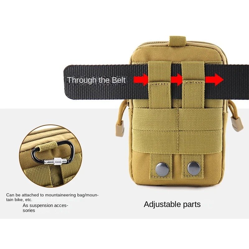 Men's Waterproof Tactical Militar Belt Bag, Outdoor cintura Bag, Sports Pouch, Caça Acessórios, Storage Bag, Molle, Nylon Cell, Phon