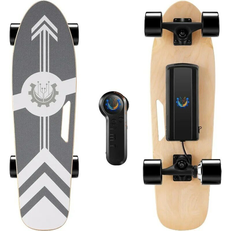Caroma 350W Elektrische Skateboards Voor Volwassenen Tieners, 27.5 "7 Lagen Esdoorn Elektrisch Longboard Met Afstandsbediening, 12.4 Mph Topsnelheid