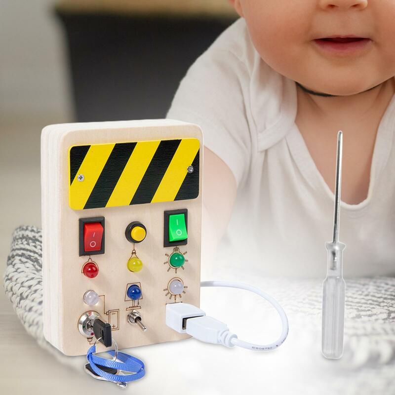 Lichter schalten beschäftigt Board Montessori Spielzeug sensorische Spielzeug Erkenntnis spiele grundlegende motorische Fähigkeit für Kinder Kleinkinder Jungen Mädchen Geschenke