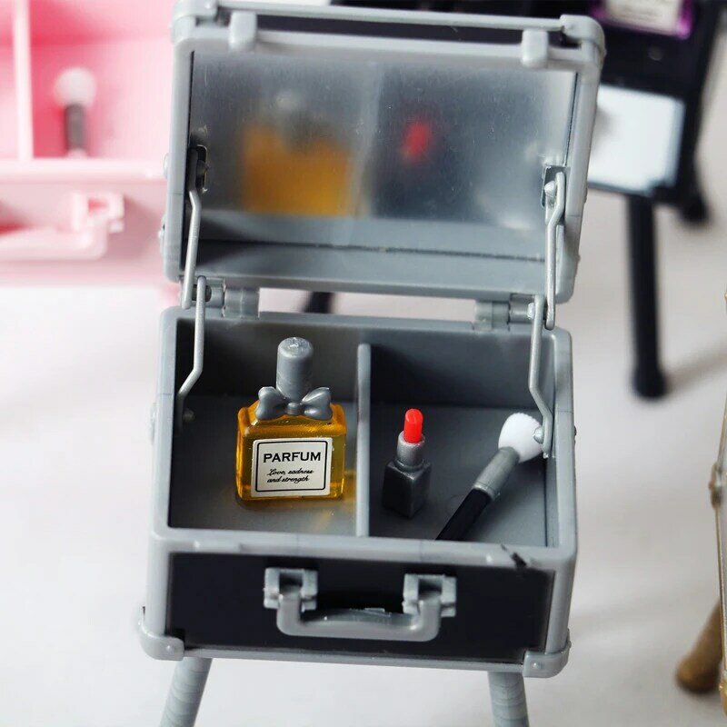 1:12 Poppenhuis Miniture Cosmetische Case Model Slaapkamer Decoratie Accessoires Miniatuur Poppenhuis Kinderkamer Speelgoed