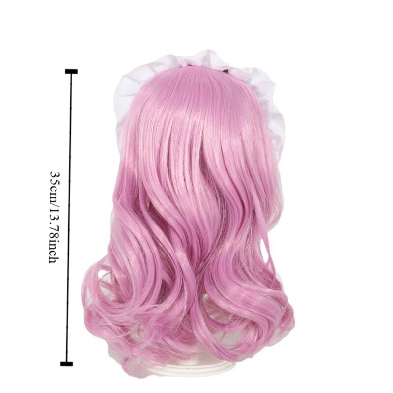 Peluca de muñeca de algodón hecha a mano de 20cm, pelo de muñeca de algodón colorido y dulce, negro y rosa, peluca de pelo largo y rizado, accesorios para muñecas