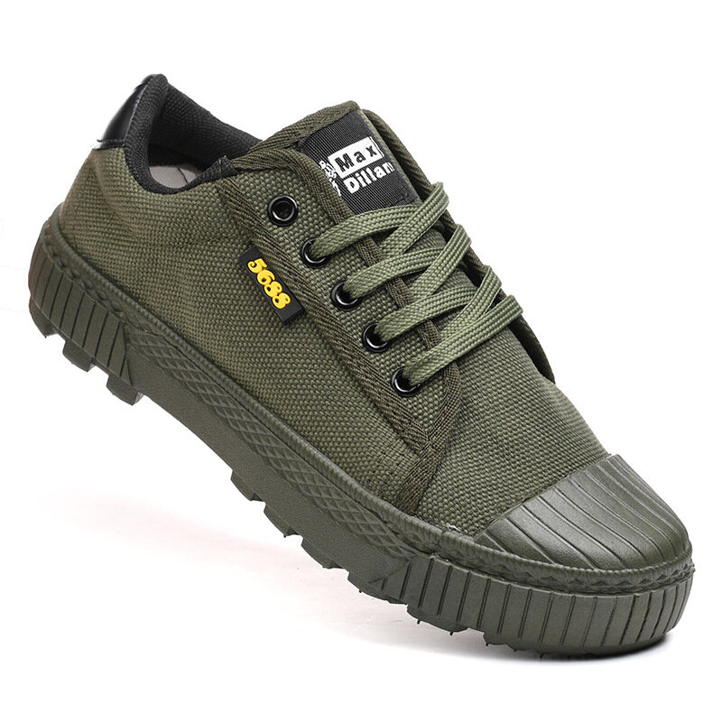 Canvas men's wear-resistant sports shoes, lace up walking shoes, mountaineering work tactics, men's casual shoes