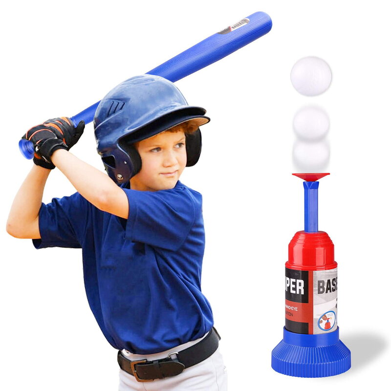 Set mainan bisbol anak-anak, Set mainan luar ruangan untuk balita laki-laki dengan T Ball Set