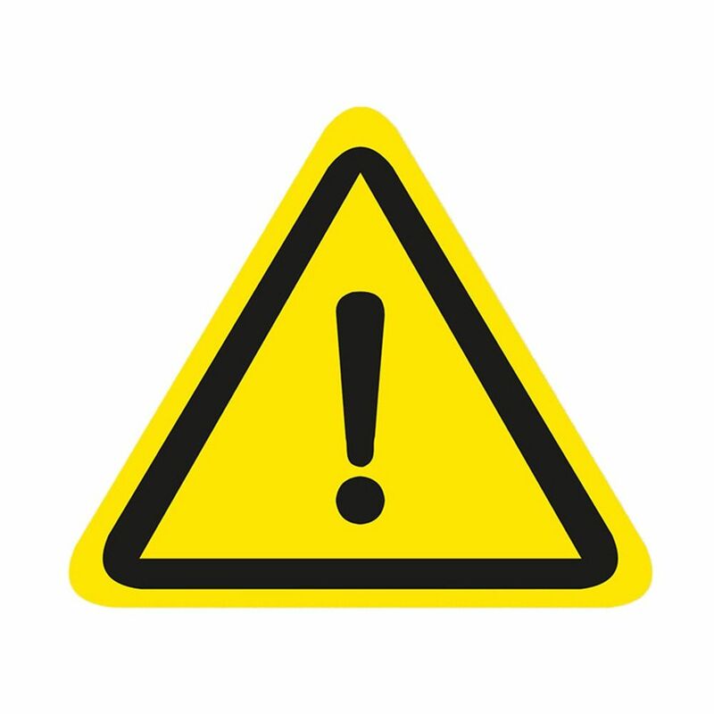 Amarelo PVC Warning Signs Stickers, Safety Notice Labels, Impermeável e à prova de óleo, Indústria Warning Tags, Triângulo, 50mm, 5Pcs