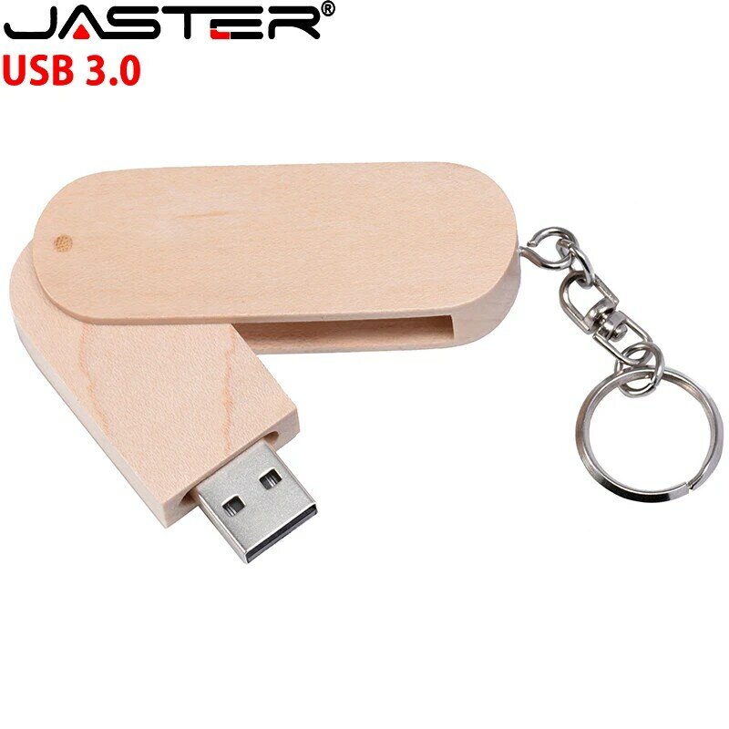 JASTER USB 2.0 flash drive Free Custom logo Maple wood Rotatable Pen drive 8GB 16GB U disk 32GB Free key chain gift memory stick