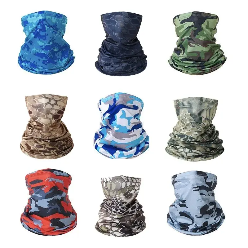 UV protection Ice Silk face cover neck tube outdoor motorcycle riding scarf breathable Moto offroad gaiter camo army bandana