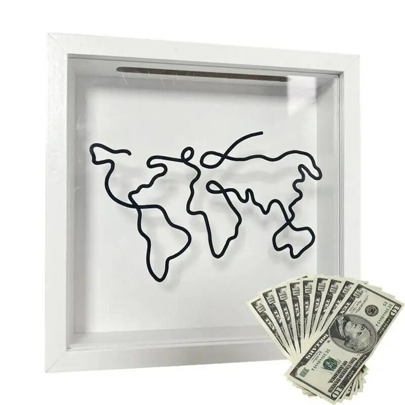 Ticket Shadow Box Wooden Ticket Archive Travel Keepsake Shadow Box Framed Wall Trim Memory Display Case For Travel Tickets