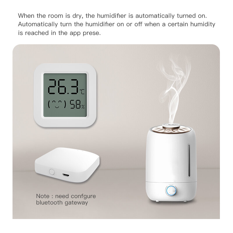 Tuya WIFI Smart Home Temperature And Humidity Sensor With LCD Screen Works With Alexa Google Assistant Smart Life Humidity Temp