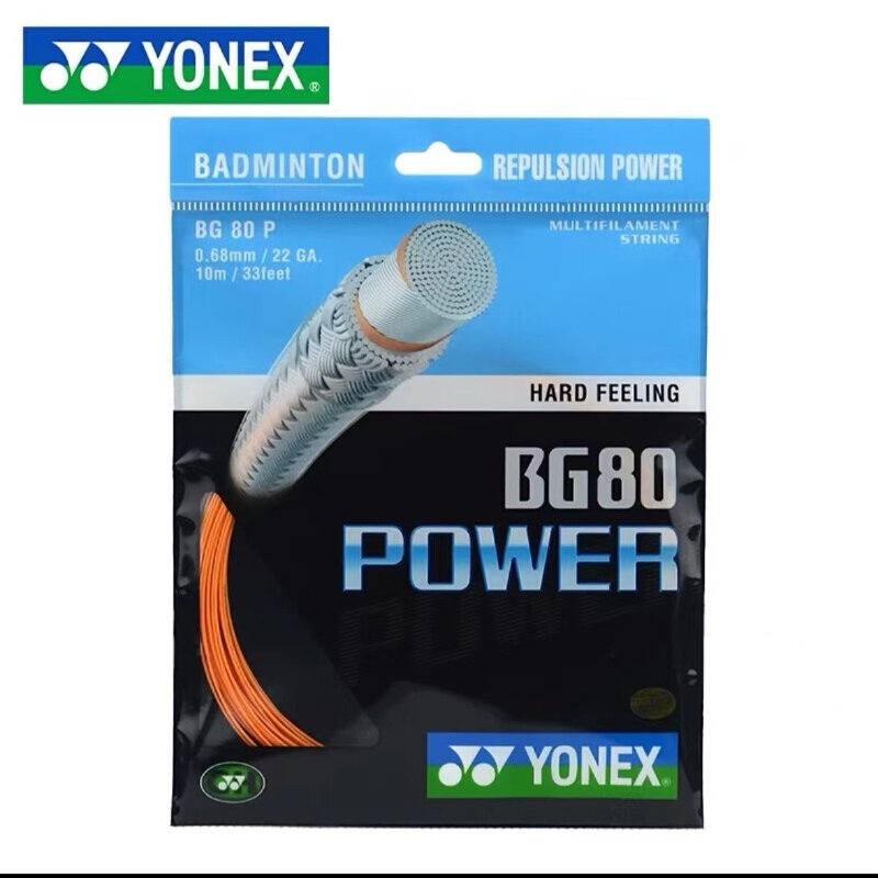 Yonex paletka do badmintona pasek stringi BG80 POWER (0.68mm) wytrzymałość do treningu gry w badmintona sznurka