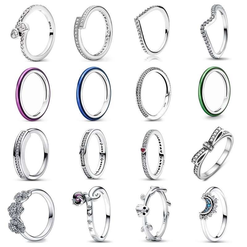 S925 Silver Plated Octopus Heart Rings fit European Bead Charm Original Pandora Bracelet For Women DIY Fashion Jewelry Making