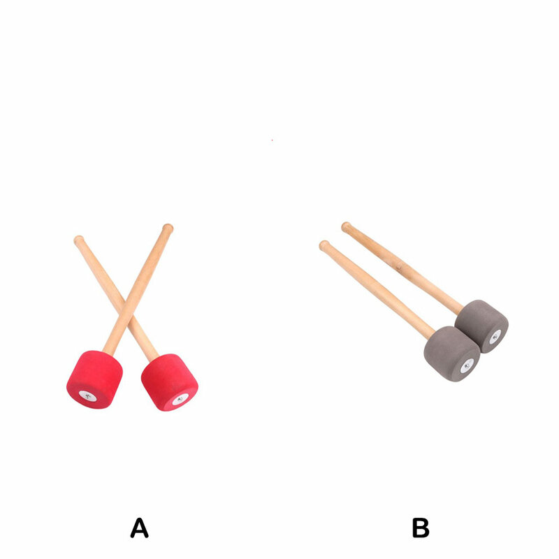 2 pezzi tamburo bastone manico in legno bacchetta martello strumento musicale