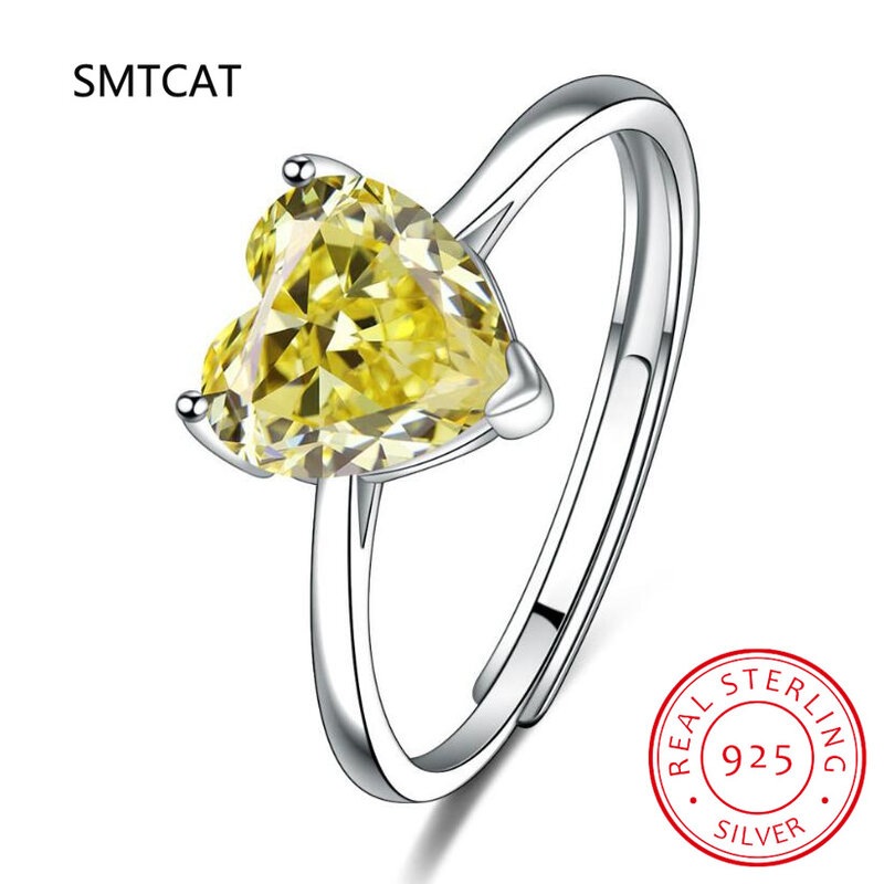 Weißgold 0,5 ct 5mm Herz schliff Moissan ite Ring für Frauen s925 massives Silber Labor Diamant Ehering Luxus schmuck