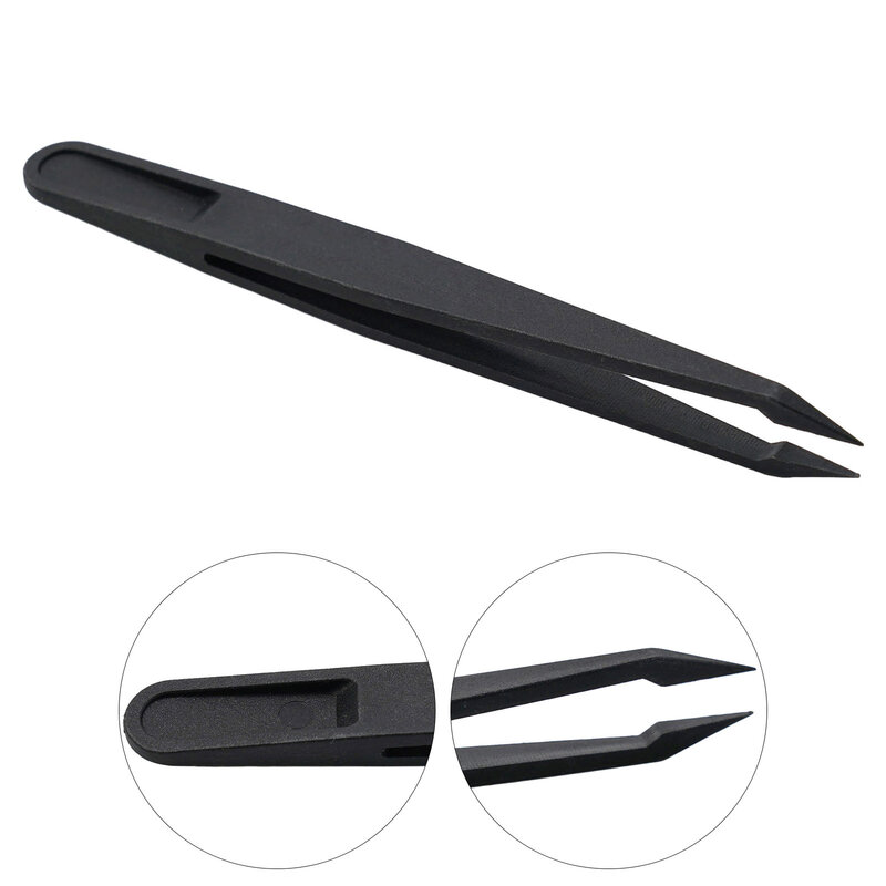 High Quality Durable Tweezers Repair Tool 120mm Safe Anti-Static Black Carbon Fiber Convenient Curved Tool Hand Tools