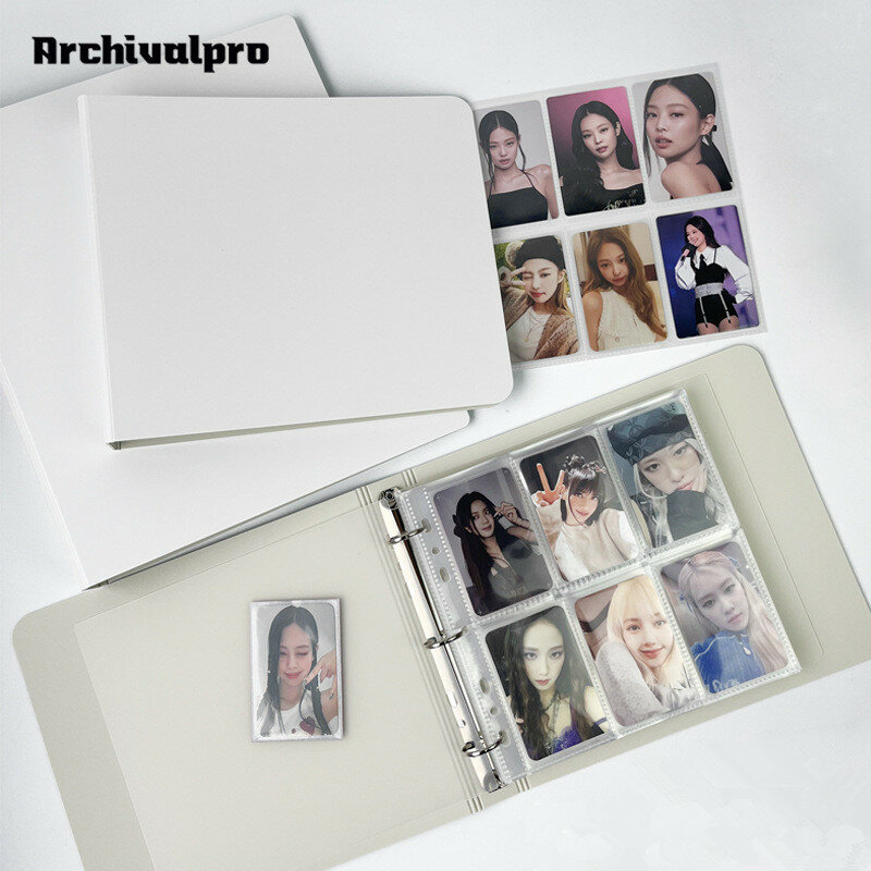 Minkys Kawaii Photo Card Binder, Grande Capacidade Idol Photocard Álbum, Colete Livro, Kpop, 5, 6, 9 Espaços, 3"