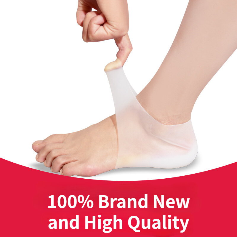 Unisex Invisible Height Lifting Increase Insoles Men Women Silicone Elastic Heel Pad Foot Protection Heel Cushion Hidden Insole