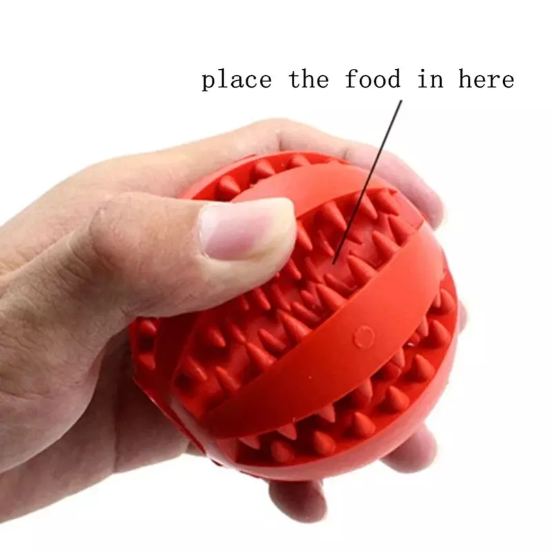 Bola mainan anjing peliharaan lembut baru Mainan Gigit anjing bola elastisitas interaktif mainan bola karet bersih gigi untuk anjing perawatan Dispenser makanan