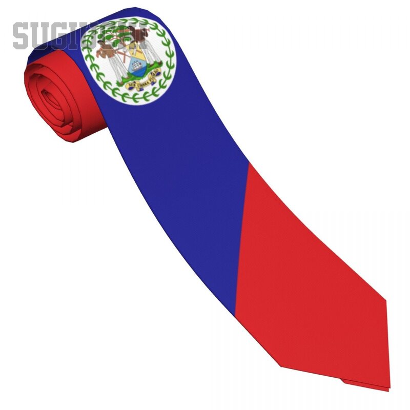 Belize Flag Emblem Men Women Neck Ties Casual Plaid Tie Suits Slim Wedding Party Business Necktie Gravatas