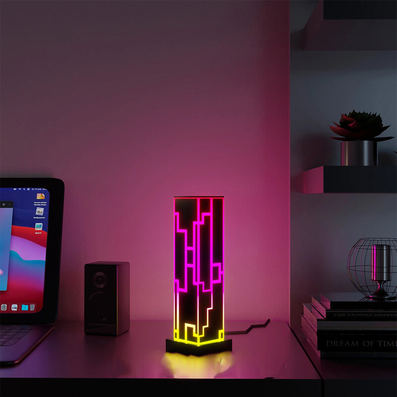 Lampu desain Modern kubus multi warna, lampu RGB LED untuk dekorasi rumah lampu meja jarak jauh lampu meja kantor portabel kamar tidur warna lampu meja