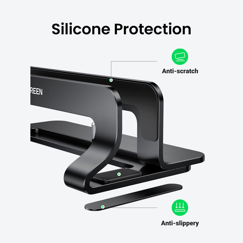 UGREEN Vertical Laptop Stand For MacBook Pro Aluminum Portable Notebook Stand Laptop Support MacBook Air Pro Tablet Phone Stand