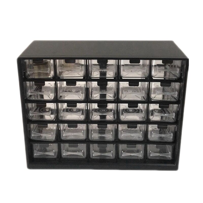 Combinado transparente gaveta armazenamento armário, Hardware classificação caixa, destacável peças caixa, 25 pcs