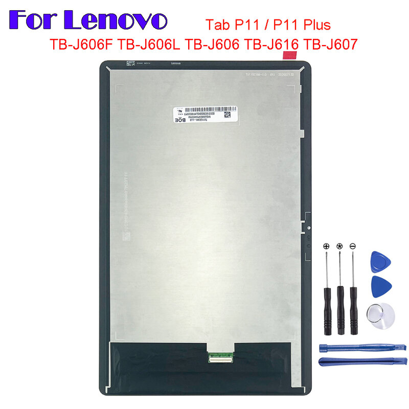 LCD Display Touch Screen Digitizer Assembly para Lenovo Tab, P11 Plus, TB-J606F, TB-J606L, TB-J606, TB-J616, TB-J607, Novo