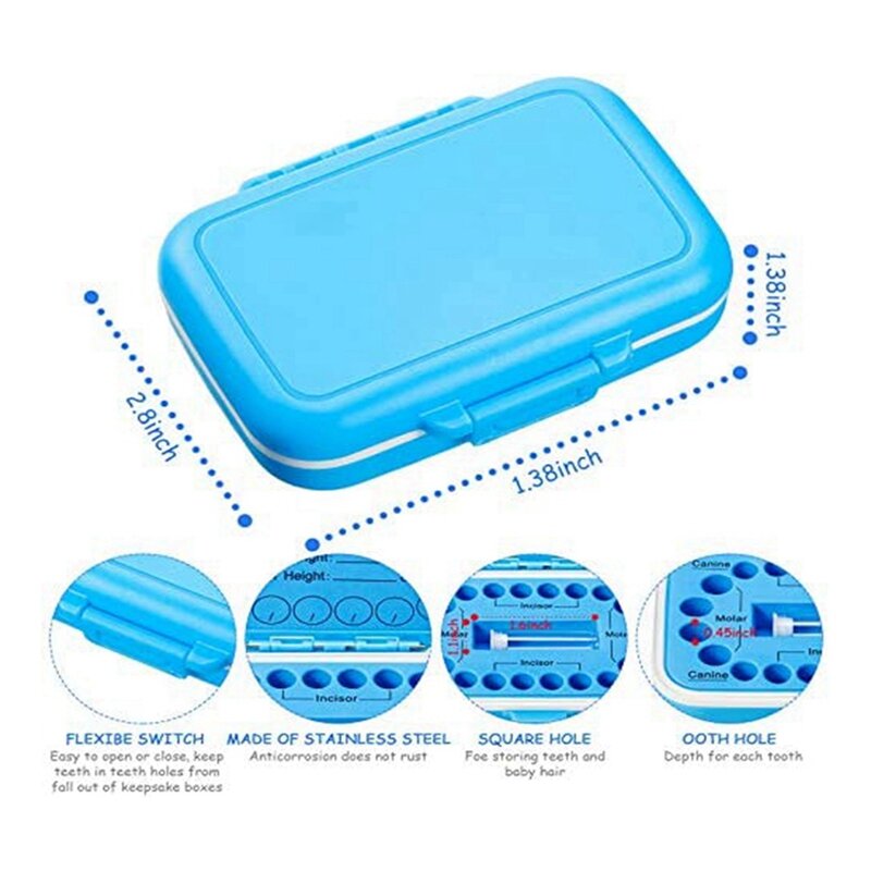 กล่องเก็บฟัน2X สำหรับเด็กกล่องถนอมอาหารที่เก็บฟันของเด็กกล่องใส่ฟันปลอมผลัดใบ