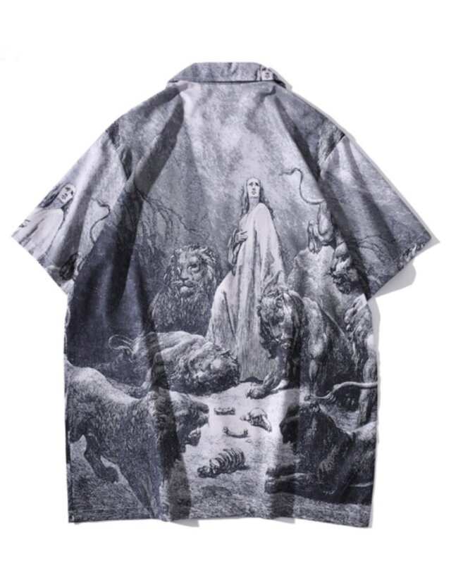 Art Icon Printed Men's Shirts Button Collar Street Shirts Men's Summer Thin Beach Shirts Casual Hawaiian Shirt Jackets