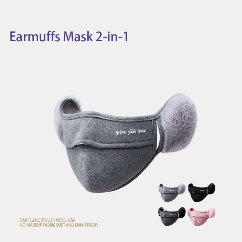 Mascarillas cálidas 2 en 1 Unisex, máscaras transpirables con agujeros, antifrío y cálido, orejeras al aire libre para ciclismo, Invierno