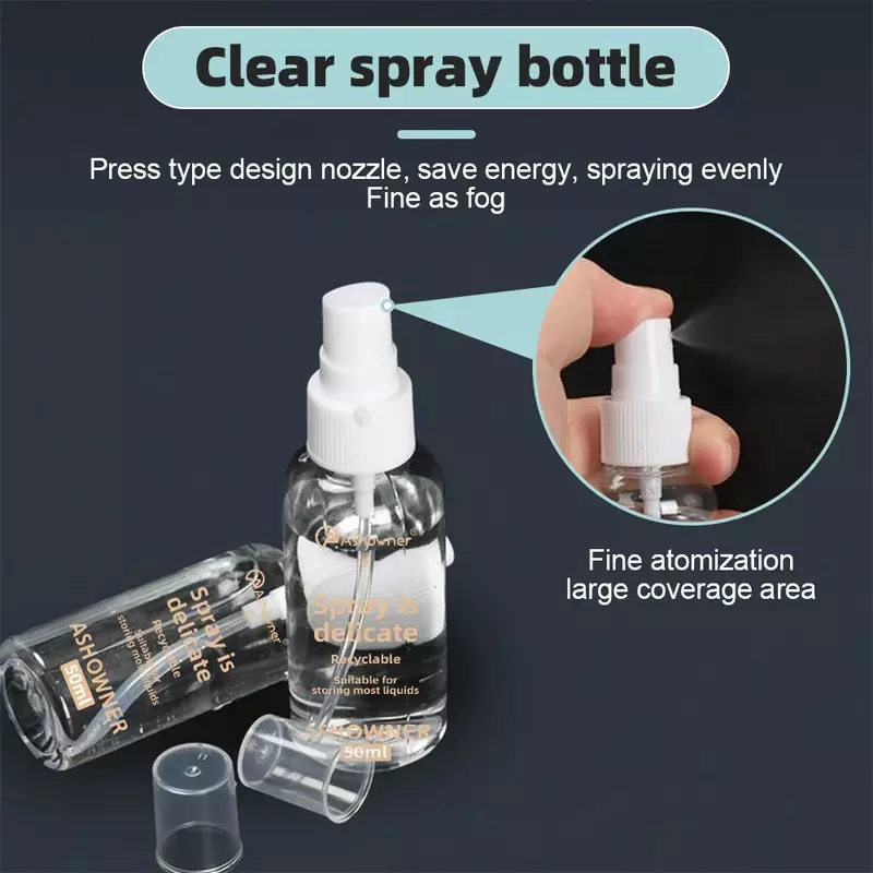 Botellas recargables de plástico transparente, atomizador de Perfume, Mini botella vacía, accesorios de viaje portátiles, 20/30/50/100ml
