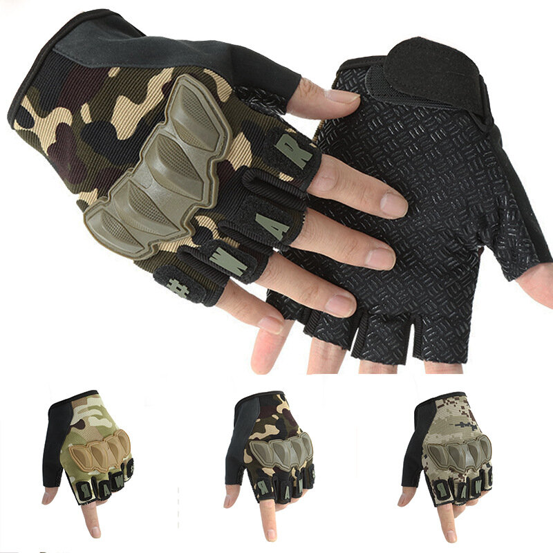 Guantes tácticos de medio dedo, manoplas de Fitness para montar en la yema del dedo, entrenamiento de motocicleta, manos de fuerzas especiales al aire libre, primavera y verano
