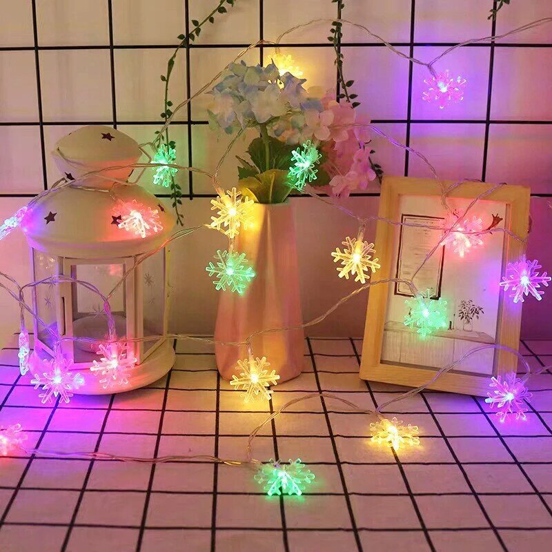 防水雪片ひもライトガーランド,クリスマス,庭の装飾,LEDストリップ,3m, 20個
