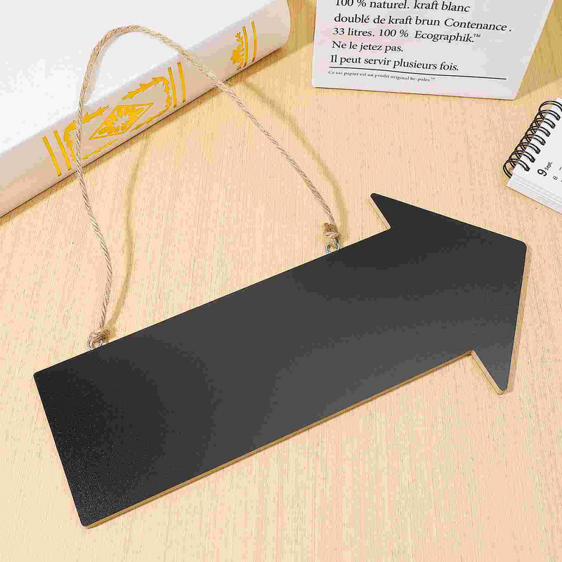 3 Pcs Chalkboard Signs Wooden Indicator Signage Hanging Arrow Shaped Poster Plate