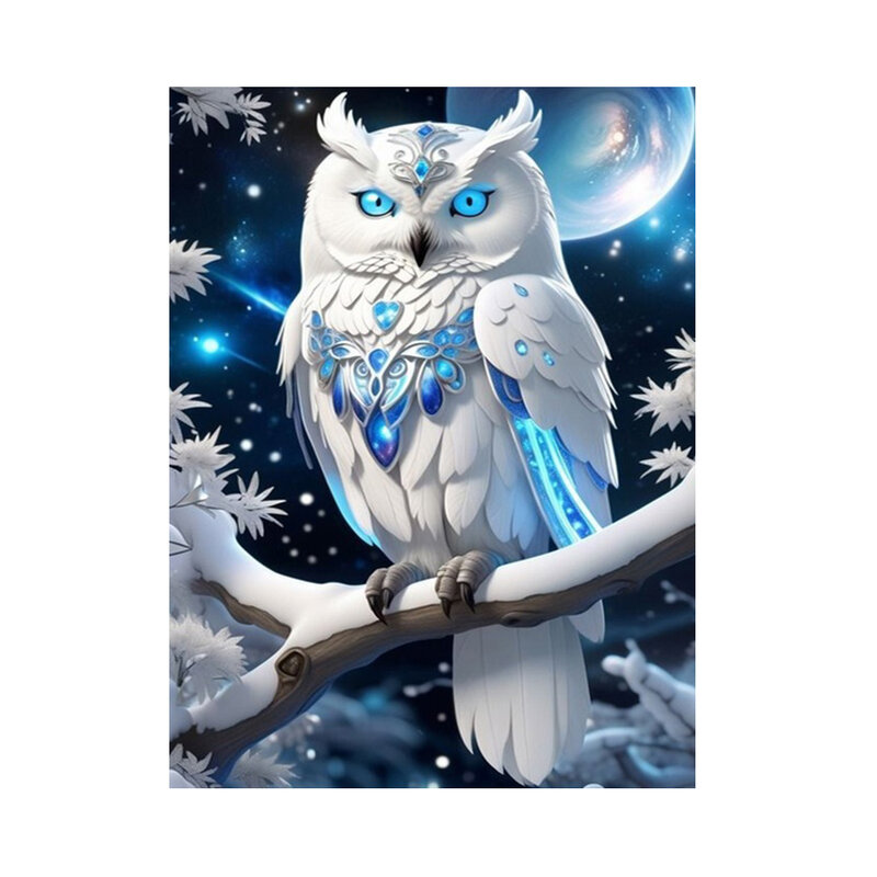 5D Diy Diamond Embroidery White Owl Diamond Painting Needleworks Cross Stitch Home Decor