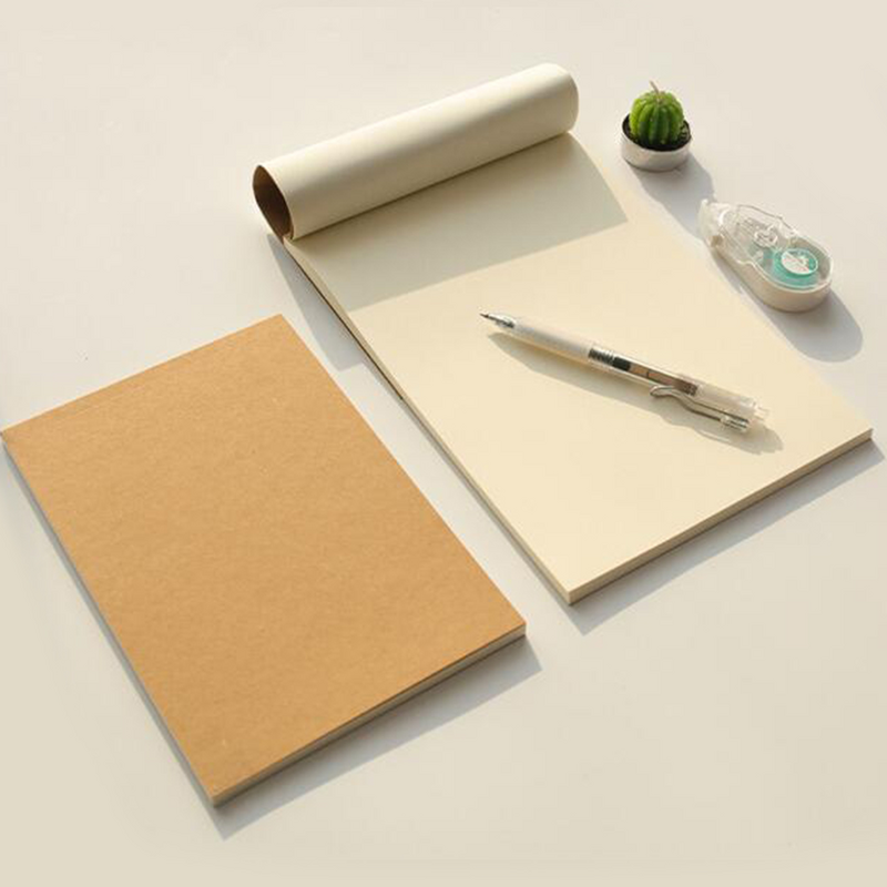 Notebook em branco para pintura, papel Kraft, Sketchbook, Notepad periódico