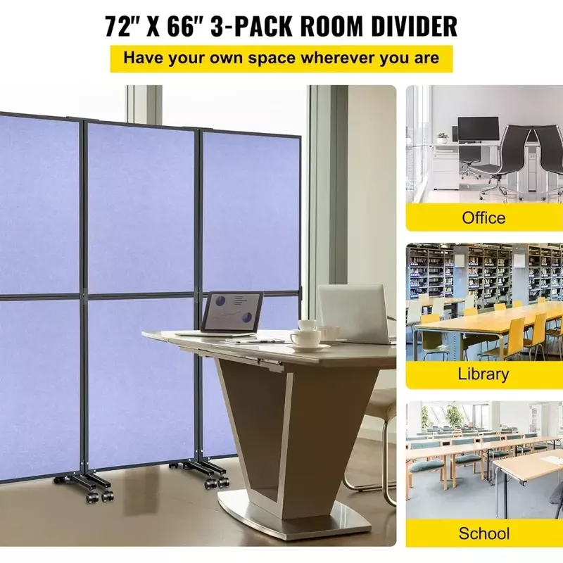 Portable Office Walls Dividers Fence Privacy Screens 5.5 Ft Room Dividers and Folding Privacy Screens Desk Partition Wall School