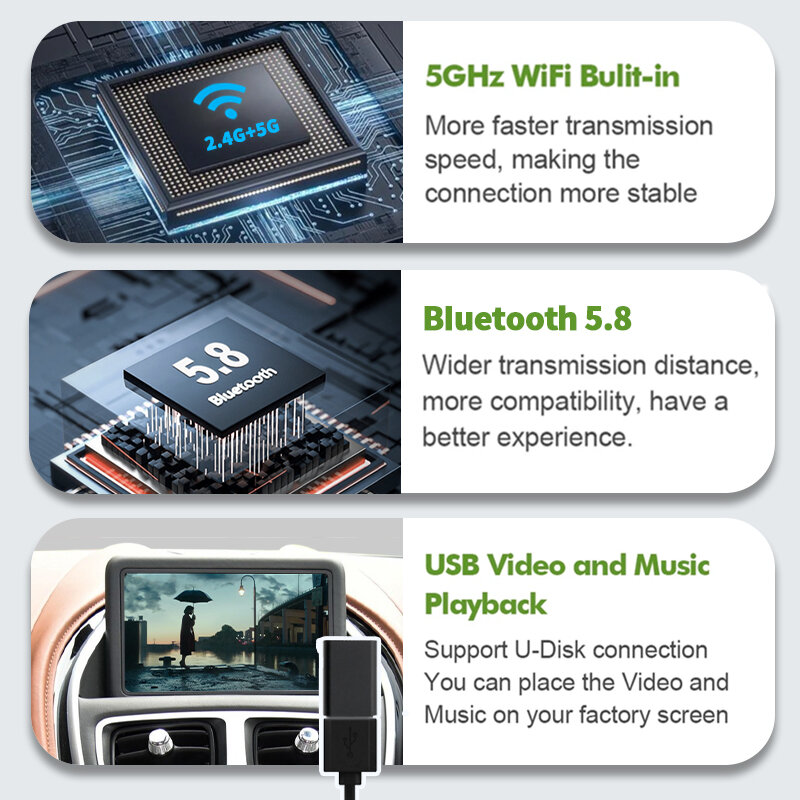Sinairyu Wireless Apple CarPlay Android Auto Module For Aston Martin DBS 2015-2018 NTG 5.0 Android Phone Car Play Retrofit Kit