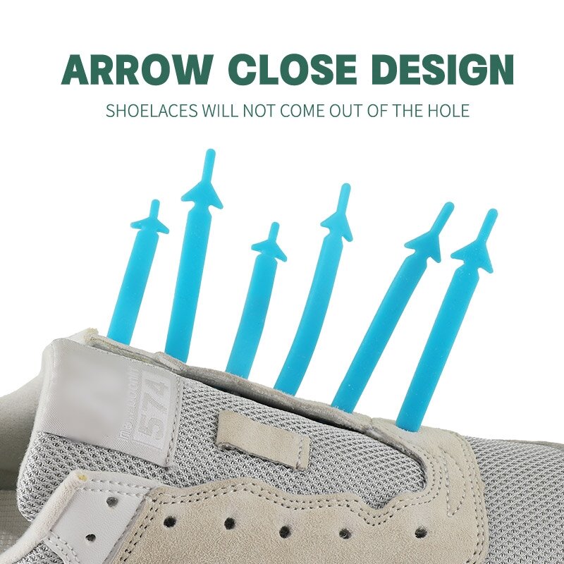 12 шт., эластичные силиконовые шнурки для обуви