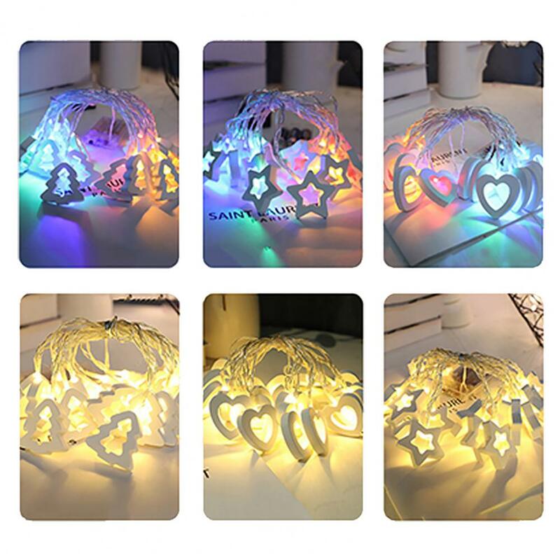 Light String LED Love Wooden Pendant Soft Warm Glow Festive Holiday Decor For Christmas Valentine's Day Christmas Decorations